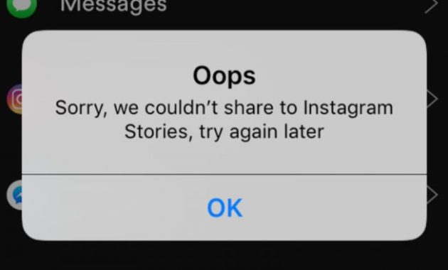 instagram story error